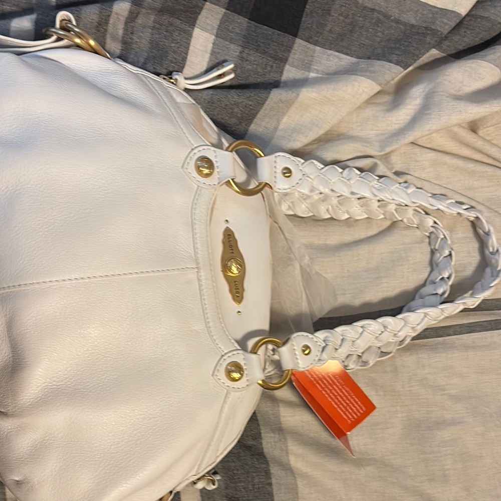 White Braided Handle Women's Bag